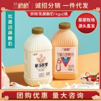 蘭格格蒙古風味炭燒熟酸奶蒙馬蘇里活菌發酵1kgx2桶組合低溫奶