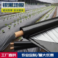 銀黑膜聚乙烯地膜種植除草防凍遮光塑料黑白雙色反光防草農用薄膜